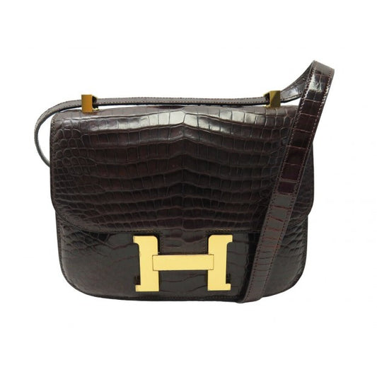 SAC A MAIN HERMES CONSTANCE 22 EN CUIR DE CROCODILE