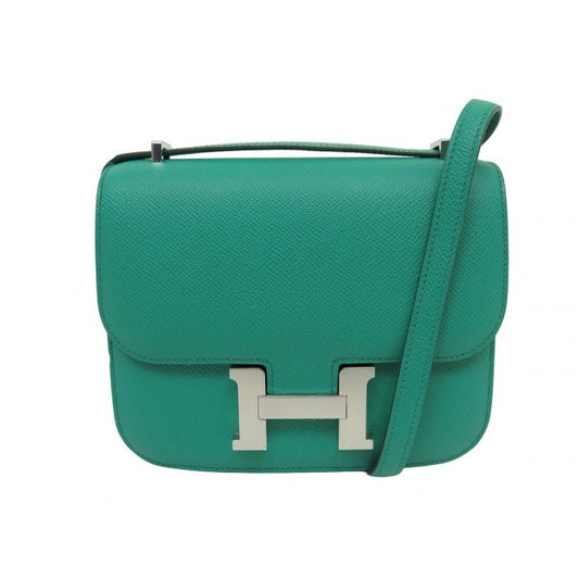 SAC A MAIN HERMES MINI CONSTANCE III MIROIR CUIR EPSOM VERT JADE